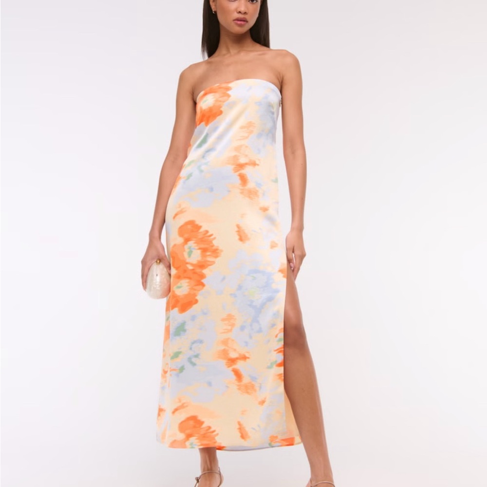 Abercrombie & Fitch Julia Strapless Slip Maxi Dress size small NWT